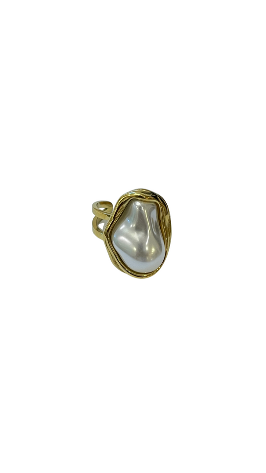 Anillo perla barroca