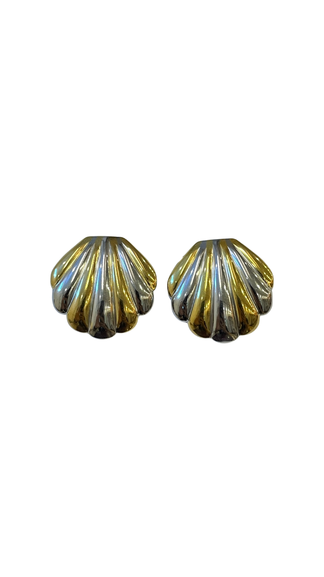Aretes concha bicolor