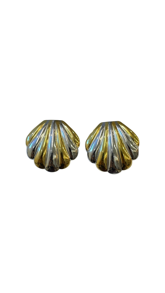 Aretes concha bicolor