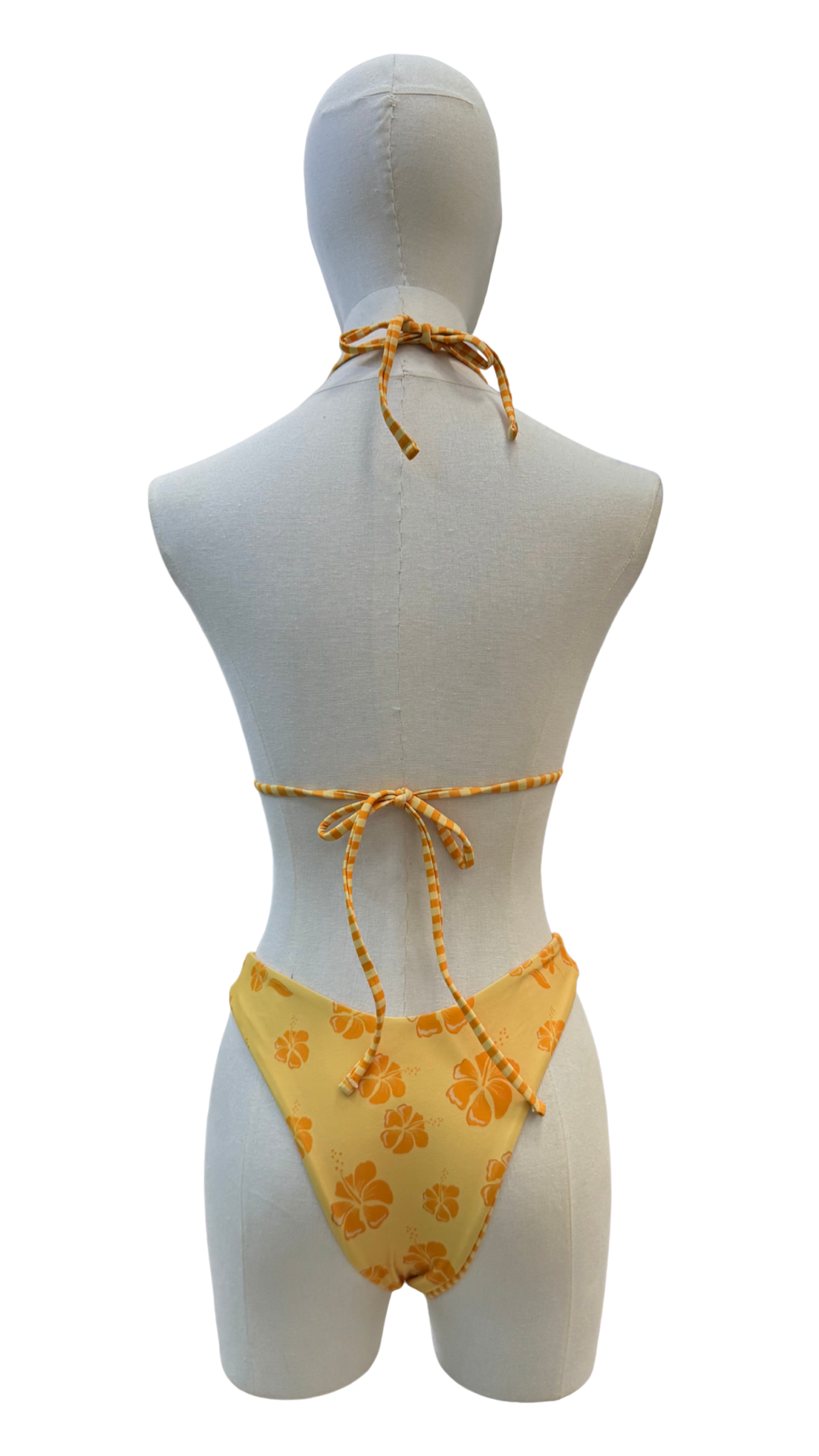 Set bikini doble vista tropical y rayas