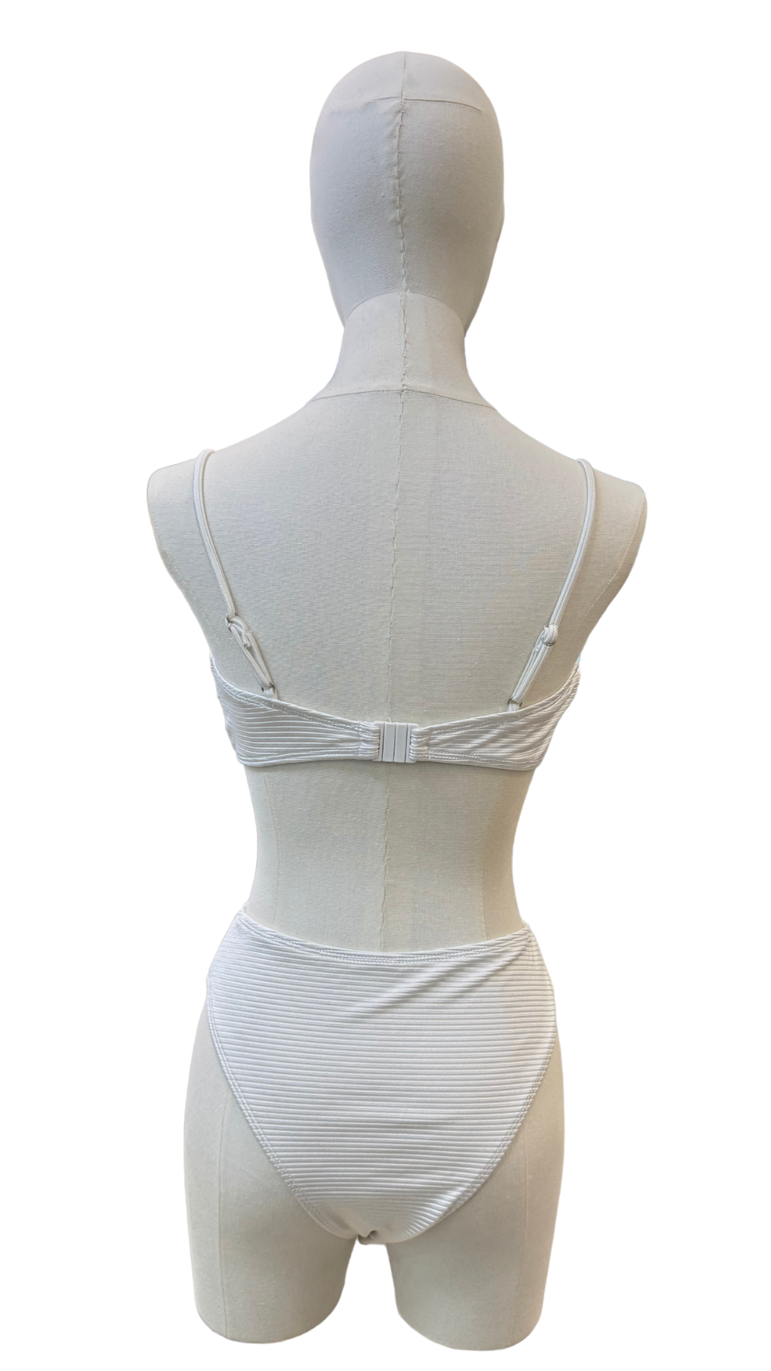 Set bikini de tiro alto de tela con textura