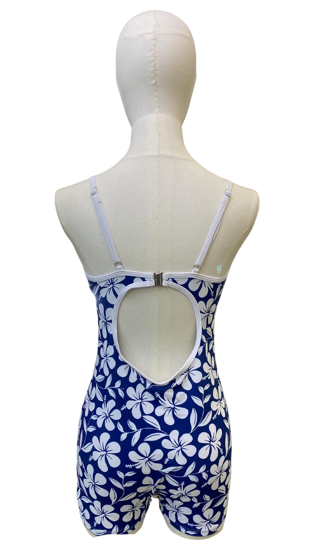 Body surf de short con espalda descubierta estampado tropical