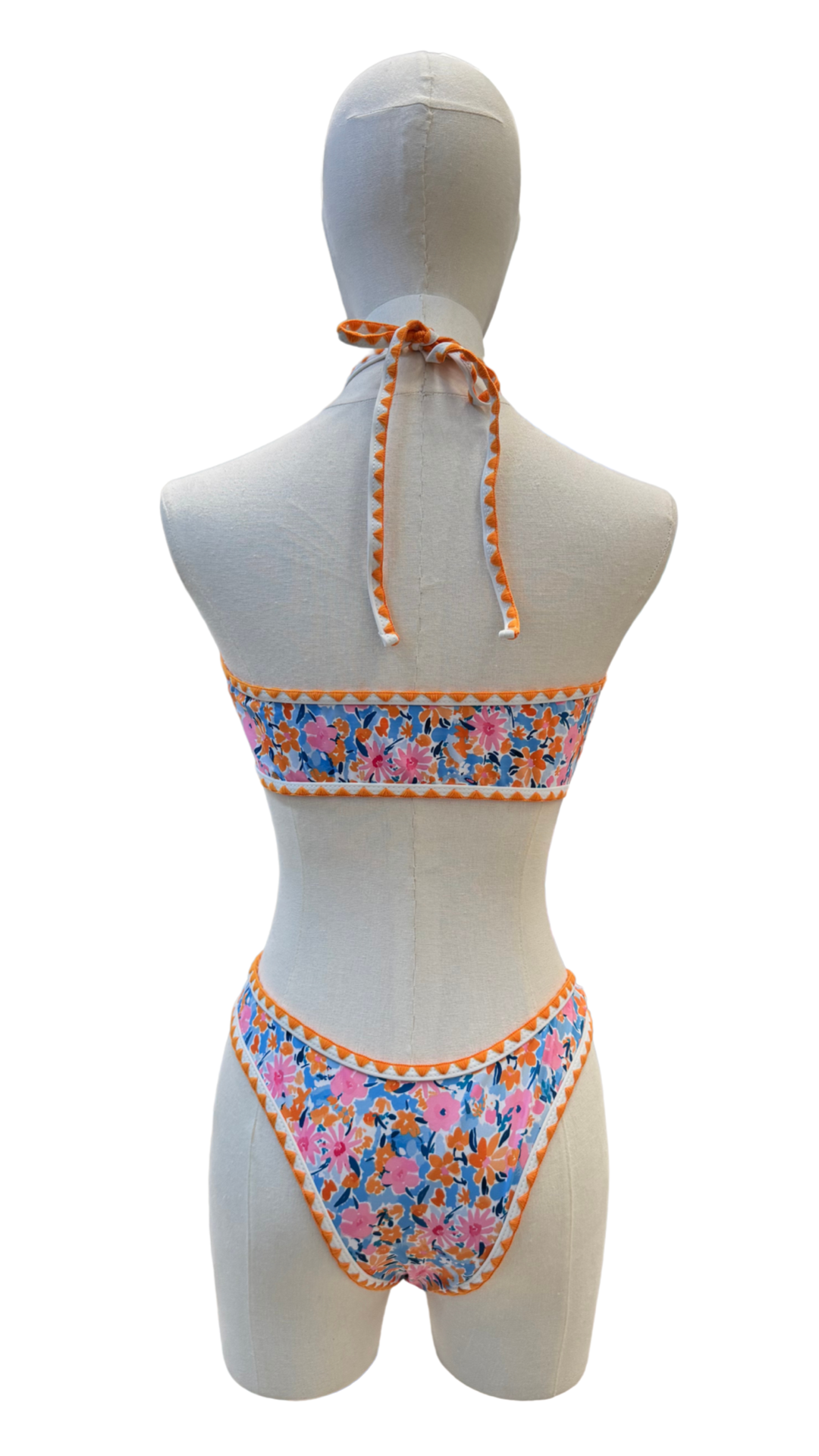 Set bikini strapless de estampado floral
