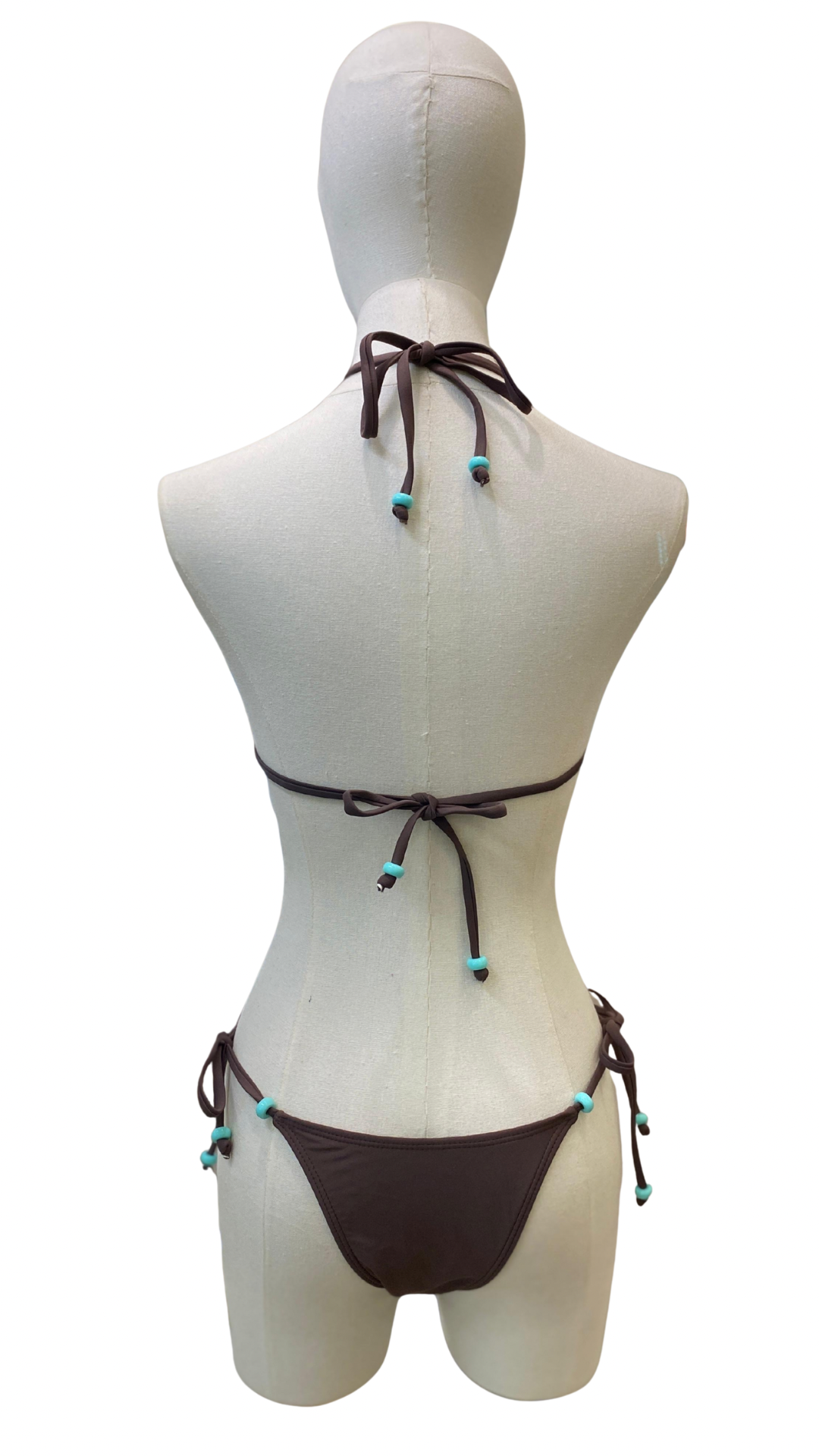 Set bikini completamente ajustable con cuentas azules