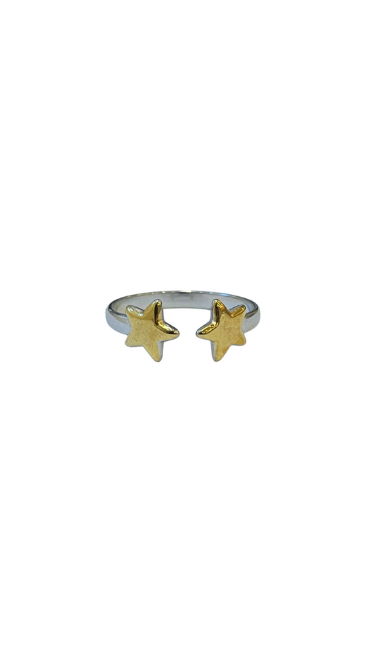 Anillo estrella bicolor