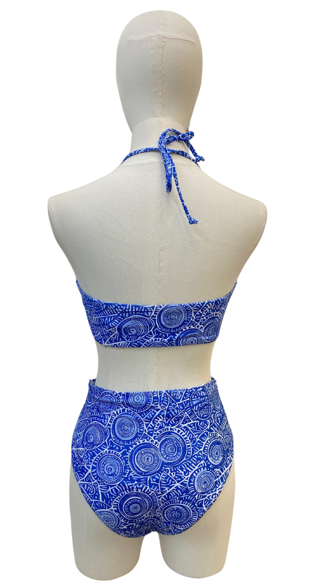 Set bikini halter de tiro alto estampado