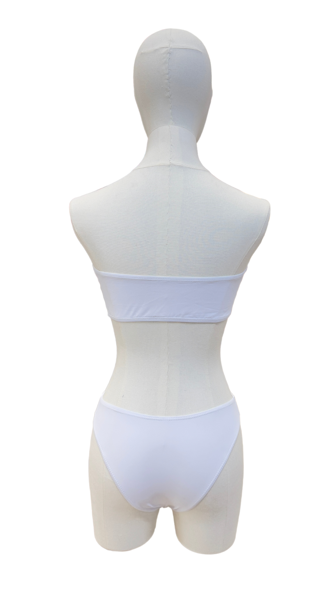 Set bikini strapless + pantalón de tela mesh
