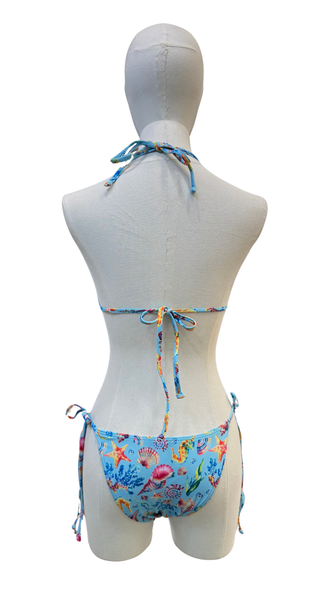 Set bikini completamente ajustable + pareo corto mesh