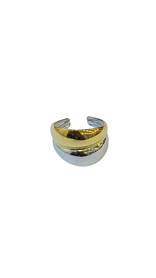 Anillo doble bicolor