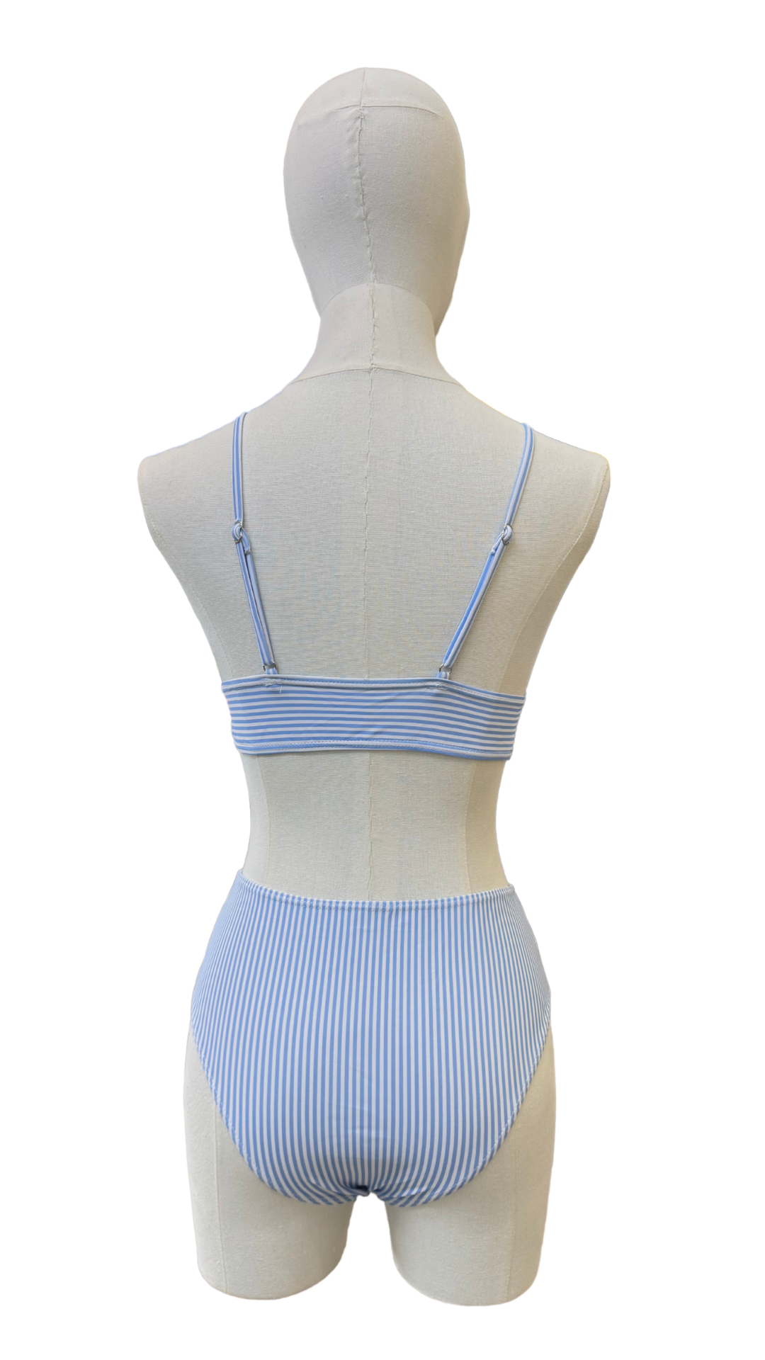 Set bikini de rayas de tiro alto