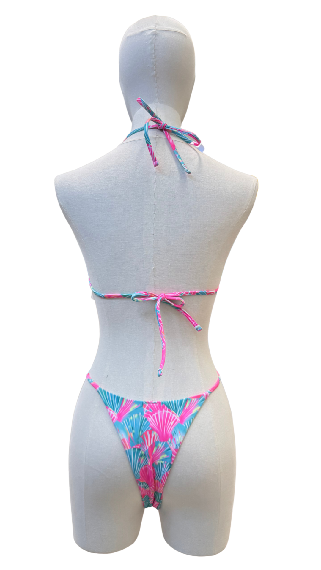 Set bikini de triángulo estampado de conchas