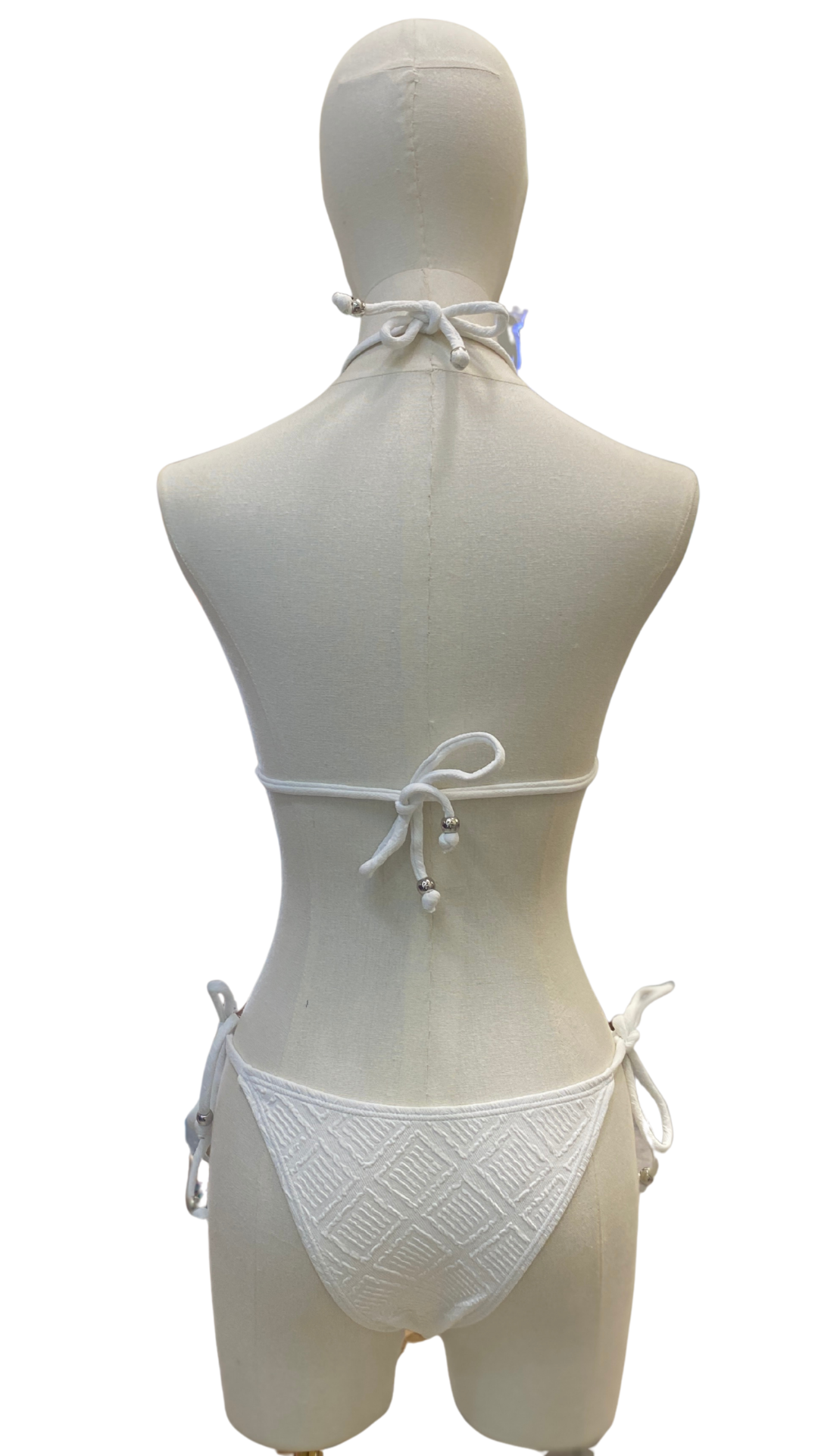 Set bikini completamente ajustable de tela con textura