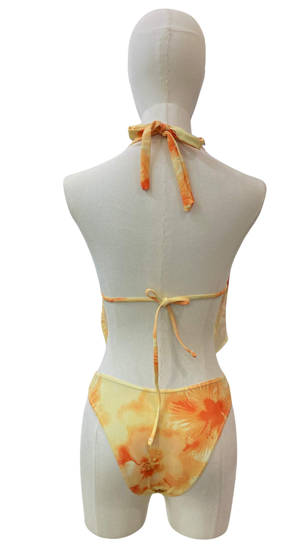 Set bikini de orquídea + pareo corto de tela