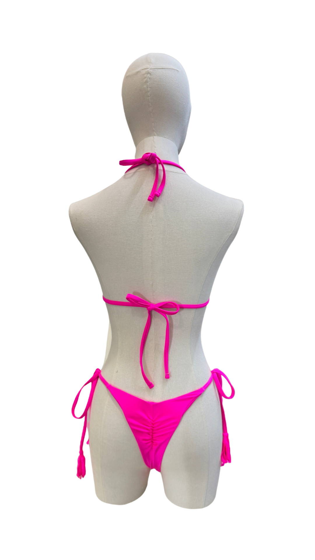 Set bikini con bottom fruncido de tanga