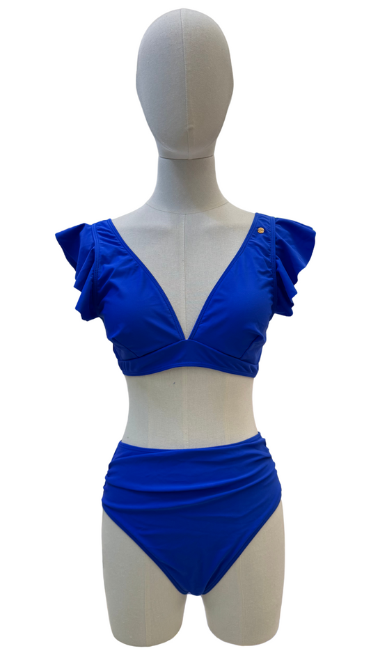 Set bikini de tiro alto con olanes