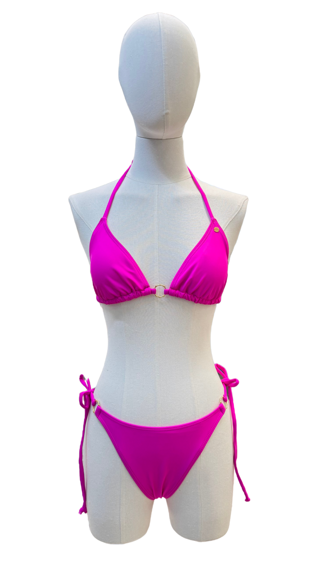 Set bikini completamente ajustable + pareo largo de tela mesh