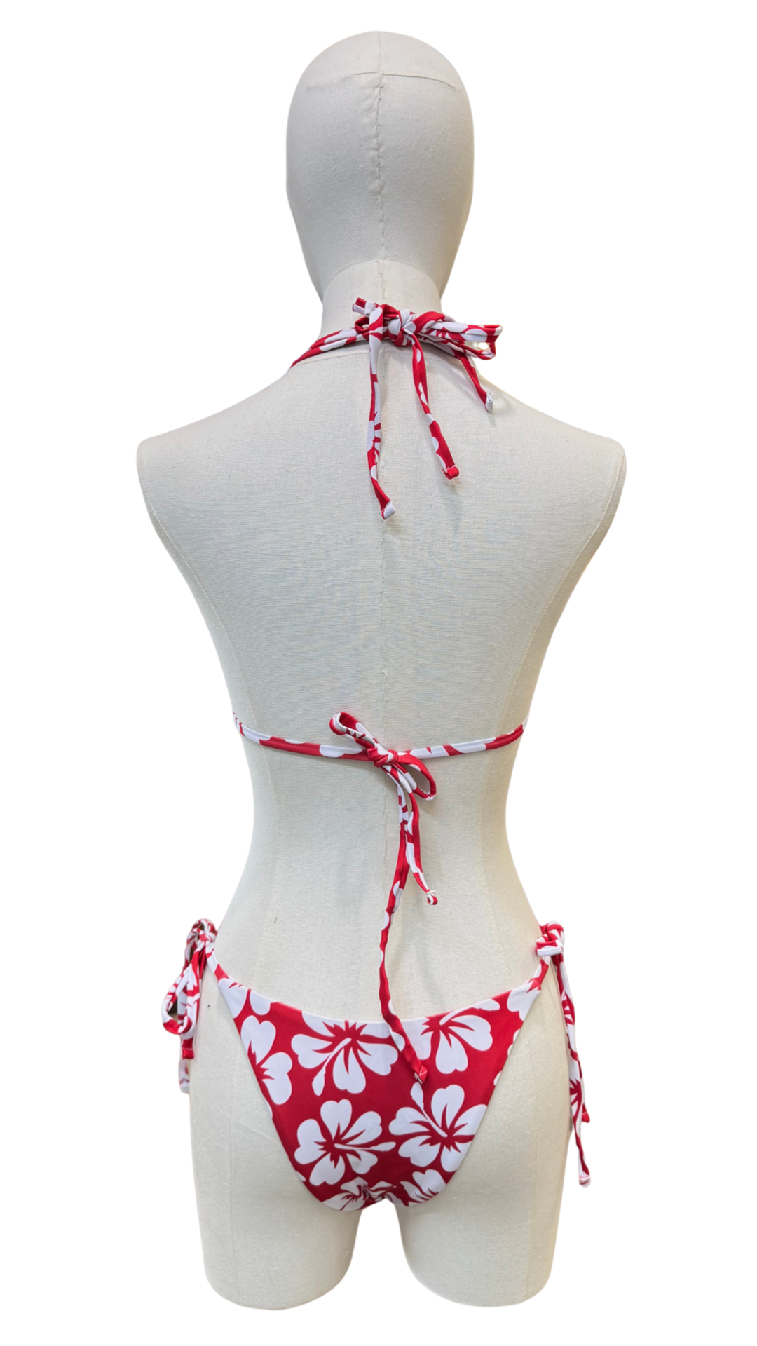 Set bikini tropical + pareo corto mesh