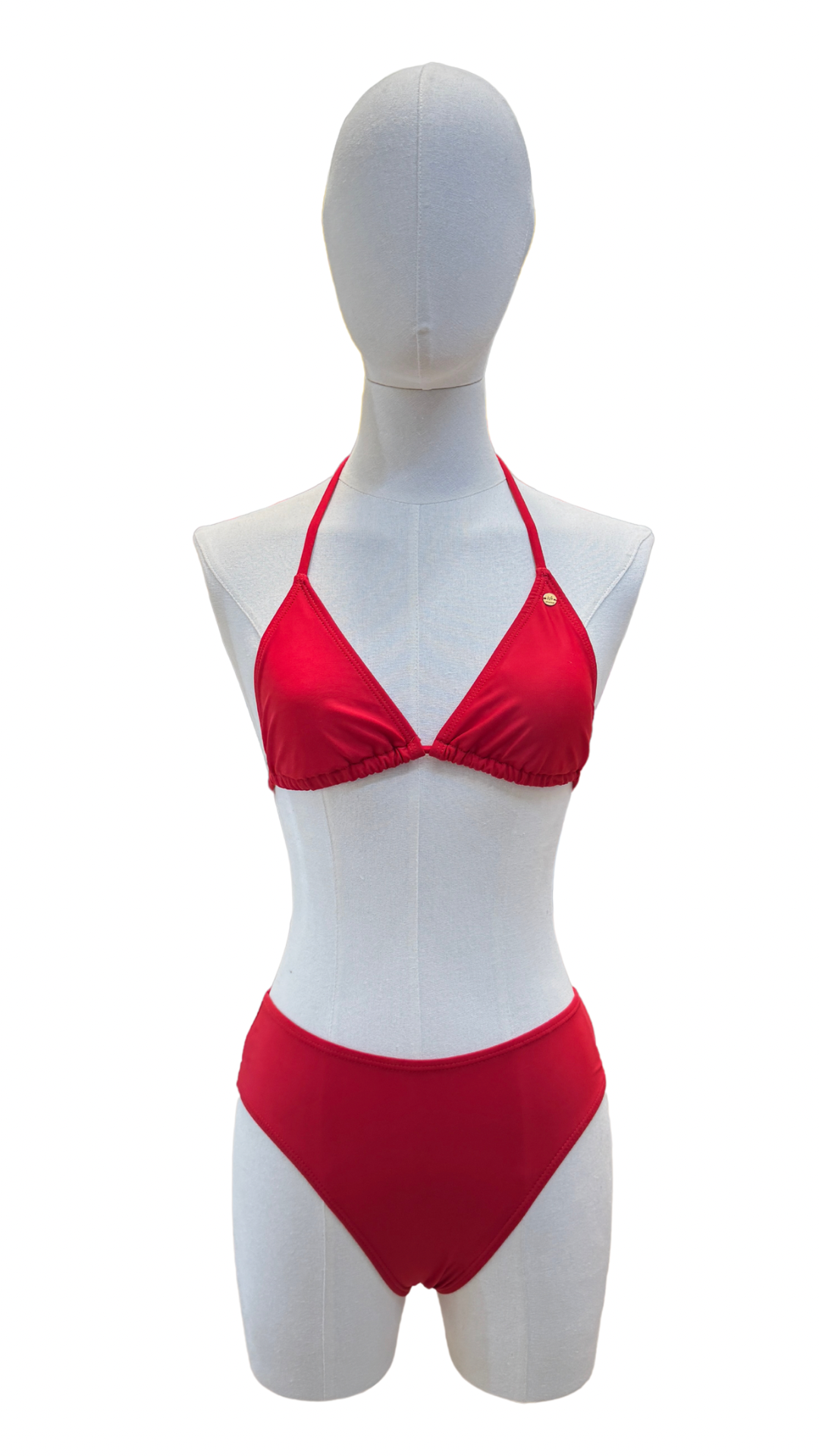 Set bikini de triángulo de tiro alto + pareo corto