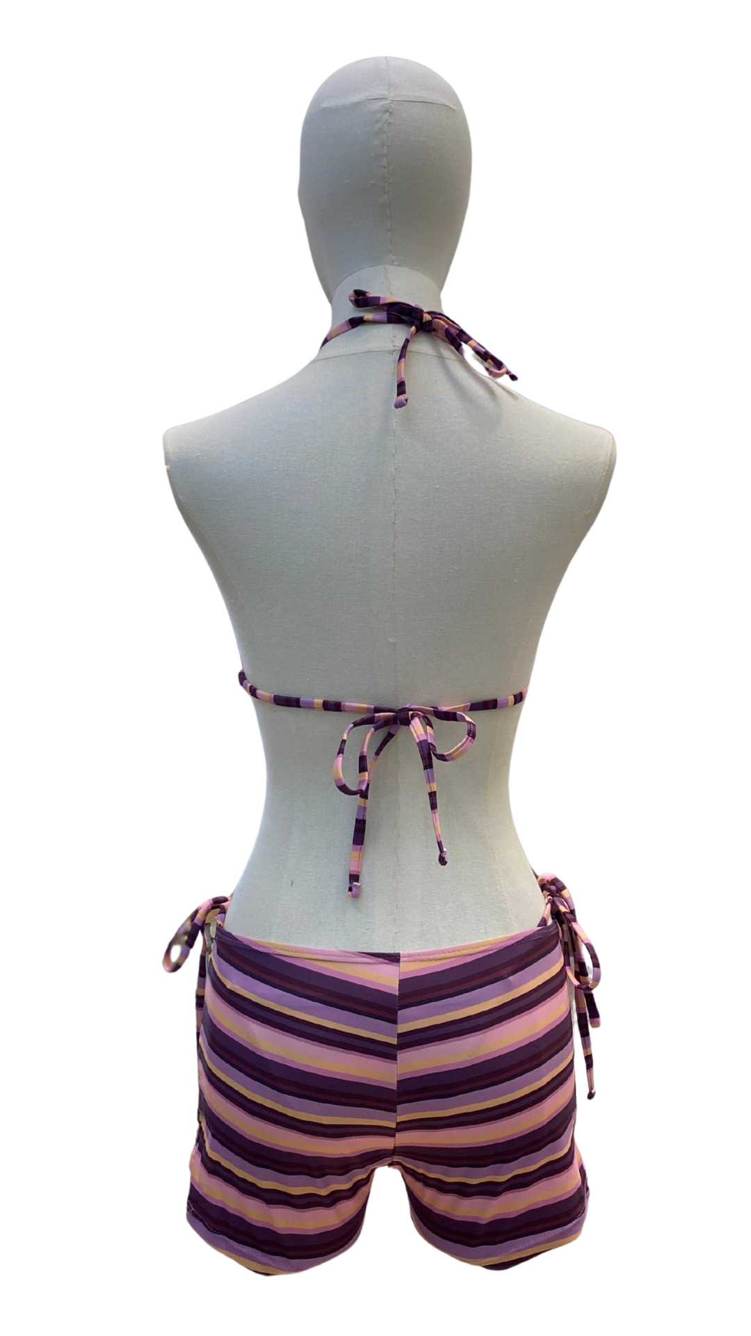 Bikini ajustable con short rayado