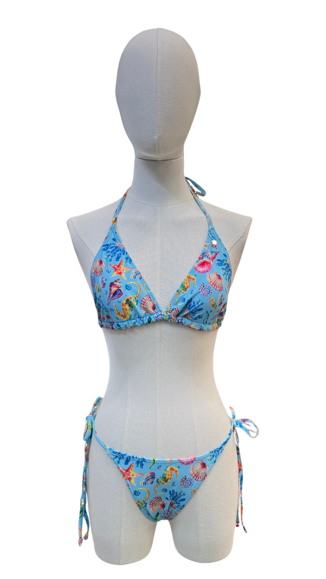 Set bikini completamente ajustable + pareo corto mesh