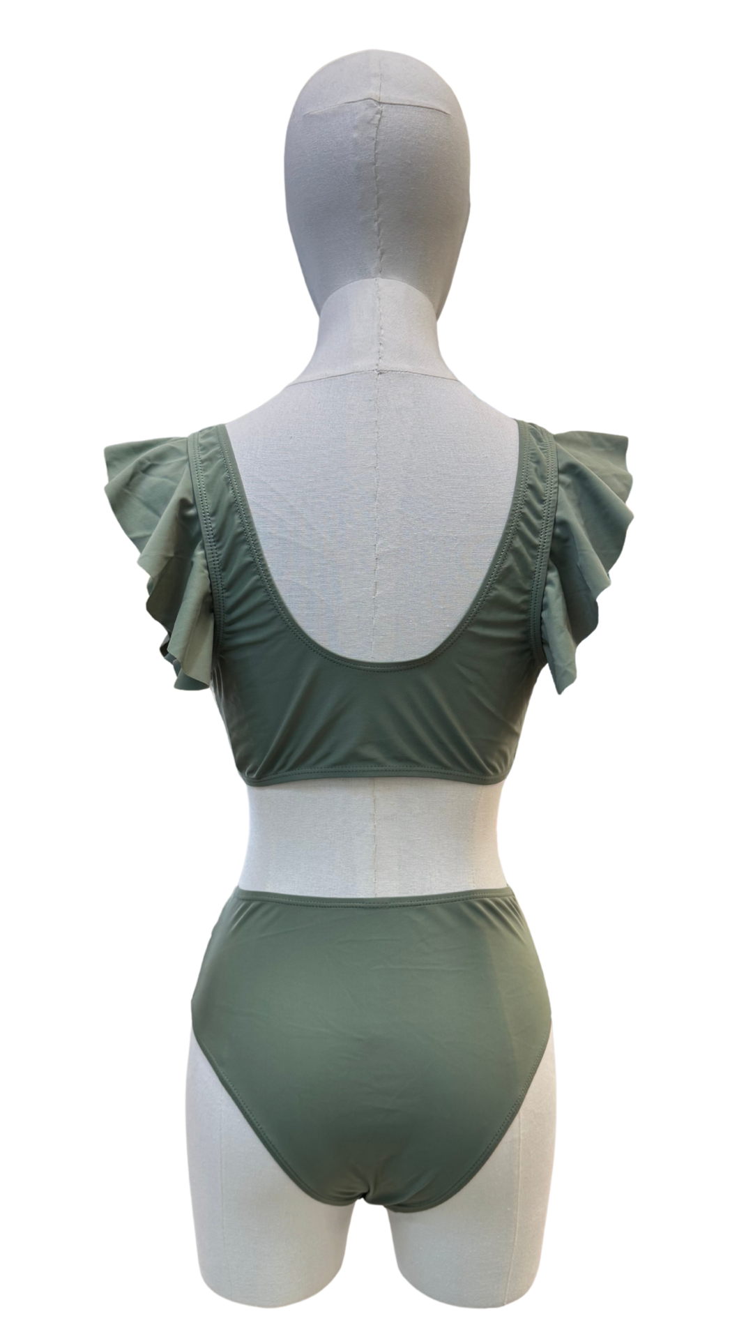 Set bikini de tiro alto con olanes