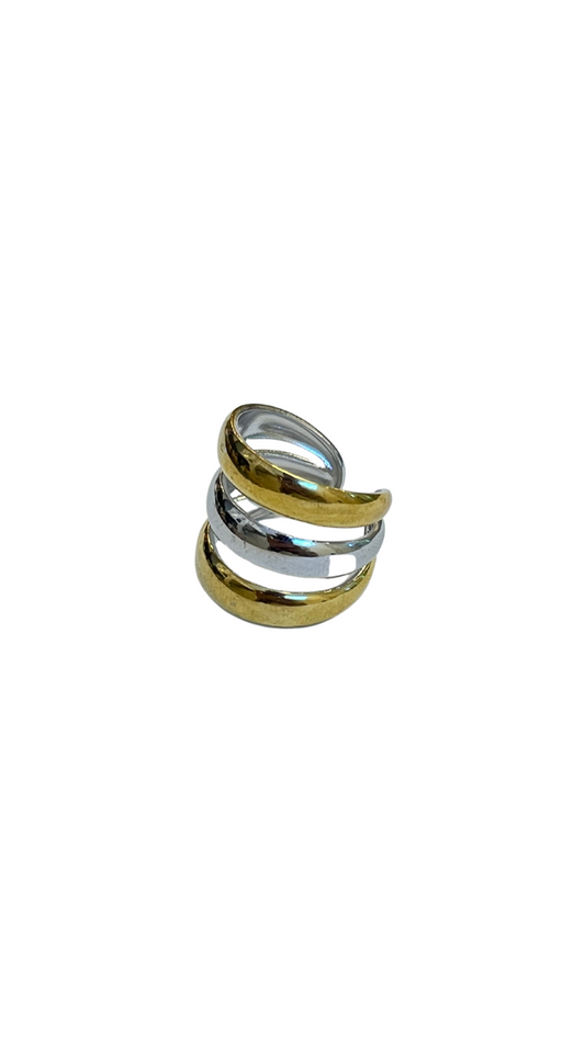 Anillo banda bicolor