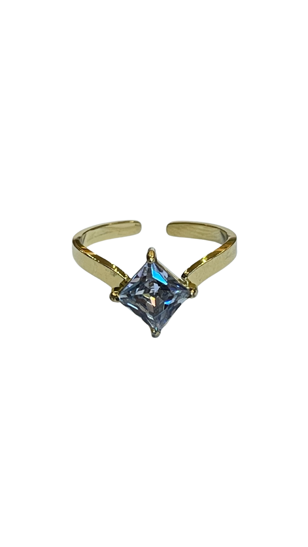 Anillo solitario cuadrado