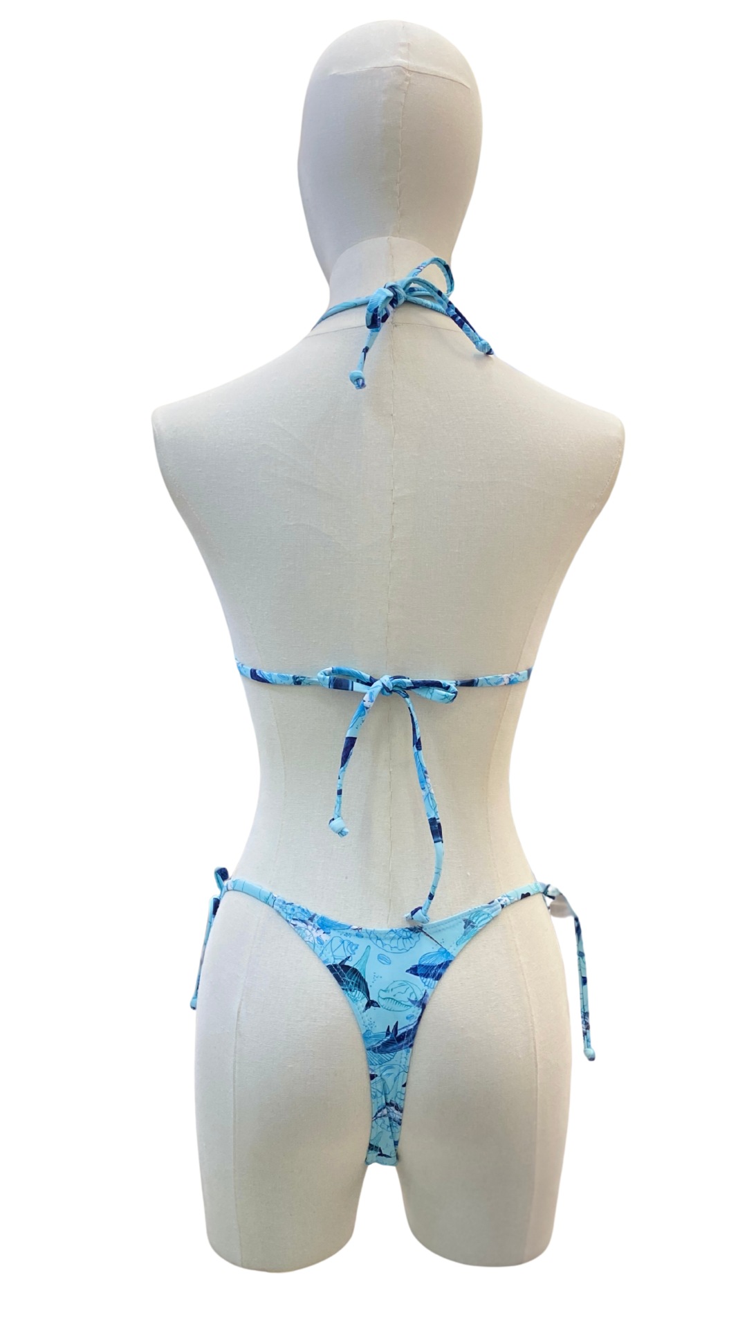 Set bikini de tanga estampado cetáceo