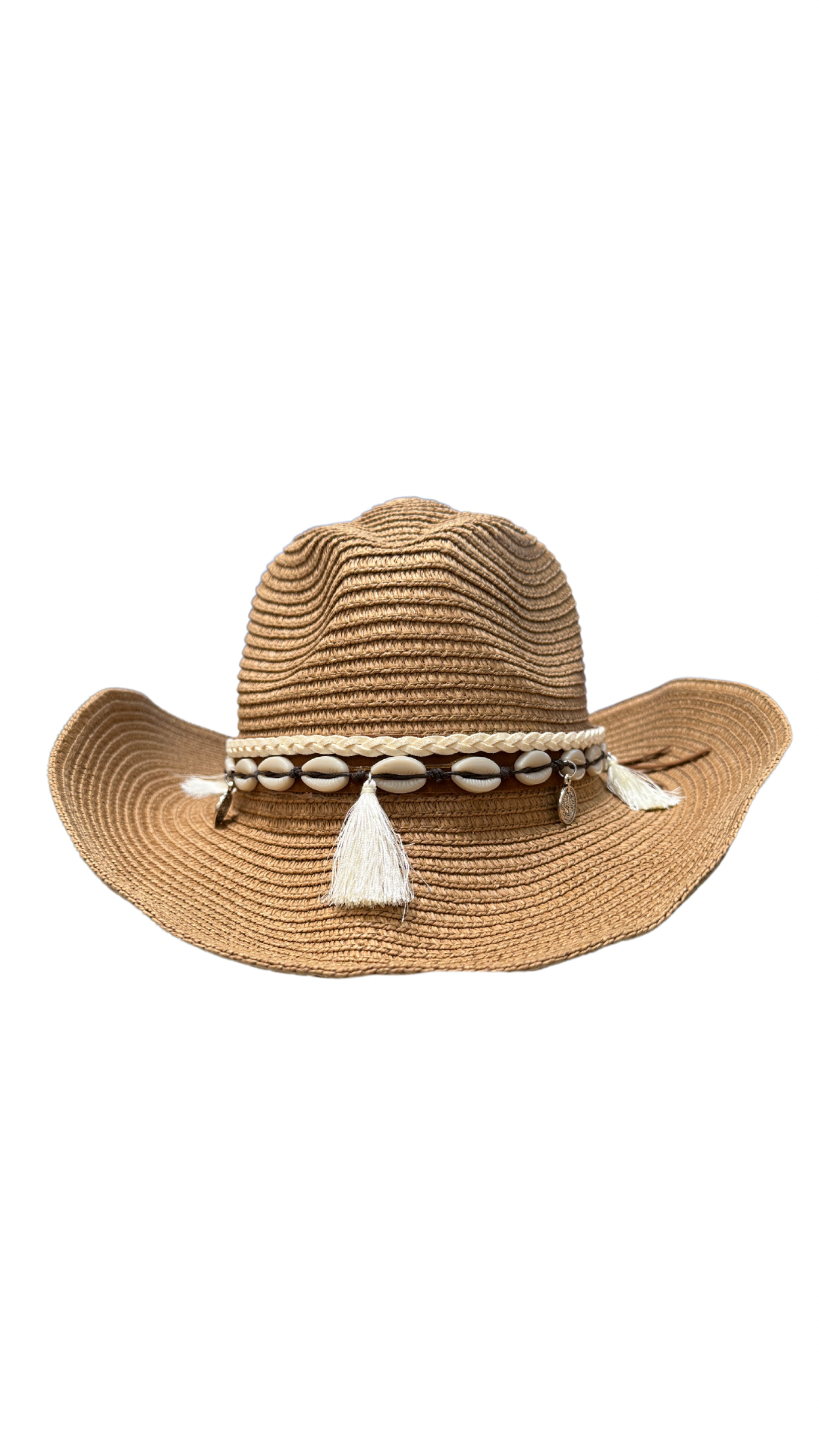 Sombrero de playa con conchitas