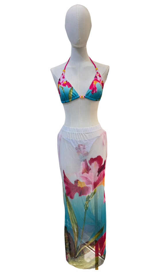 Set bikini completamente ajustable + pareo largo