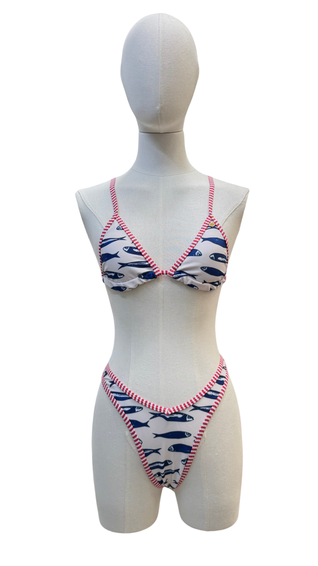 Set bikini estampado de peces de tanga