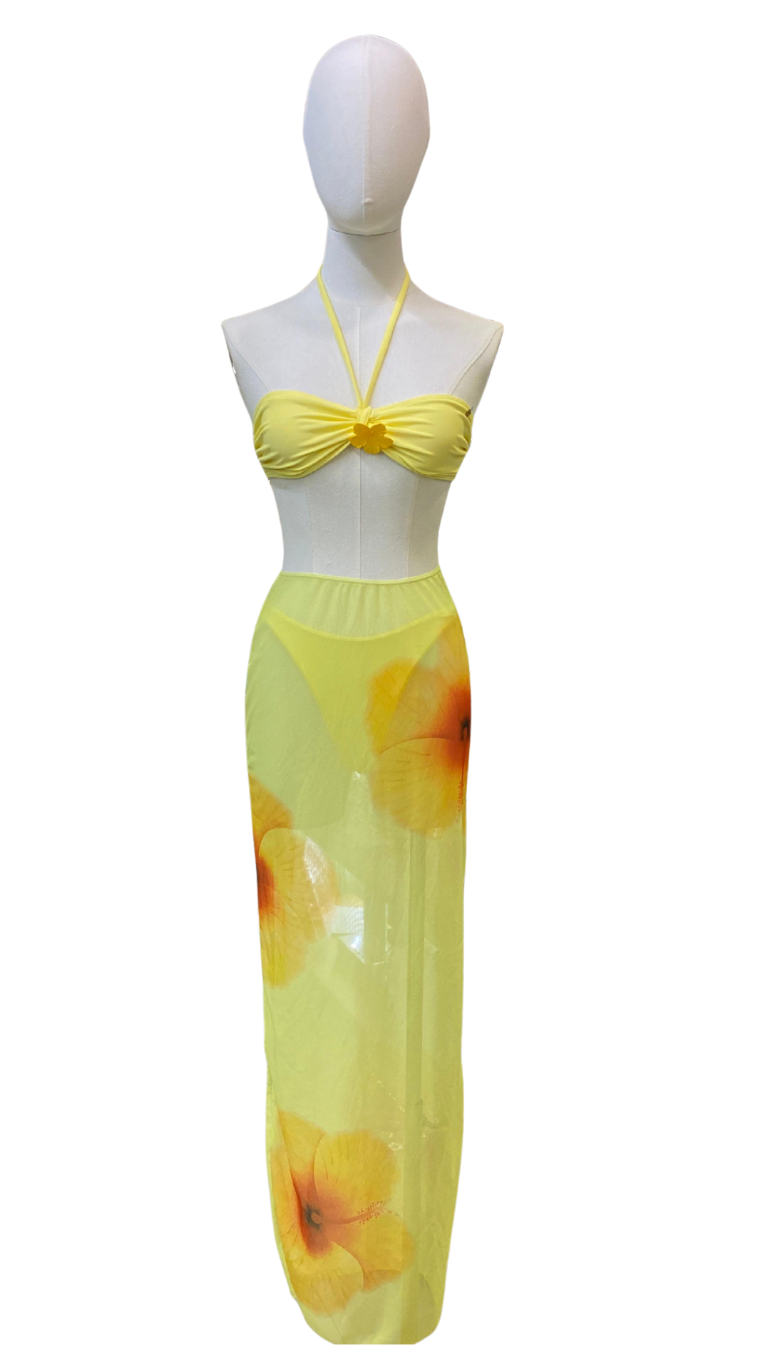 Set bikini strapless + pareo largo