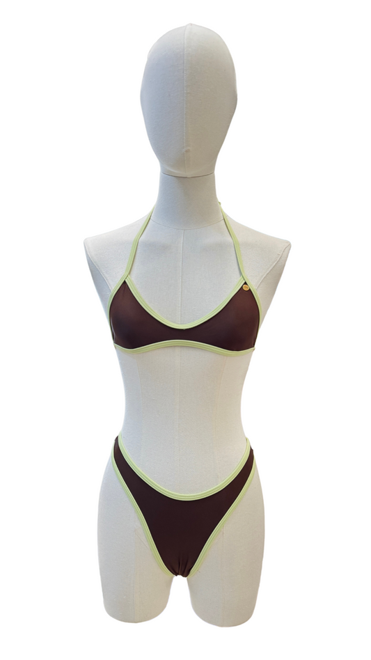 Set bikini de tanga bicolor