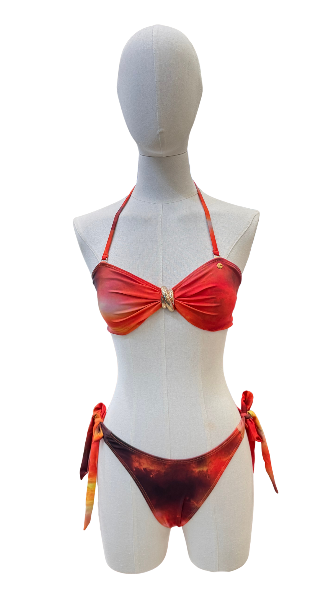 Set bikini strapless + pareo largo