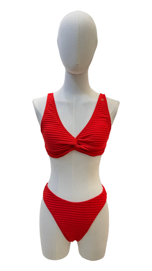 Set bikini de tela con textura