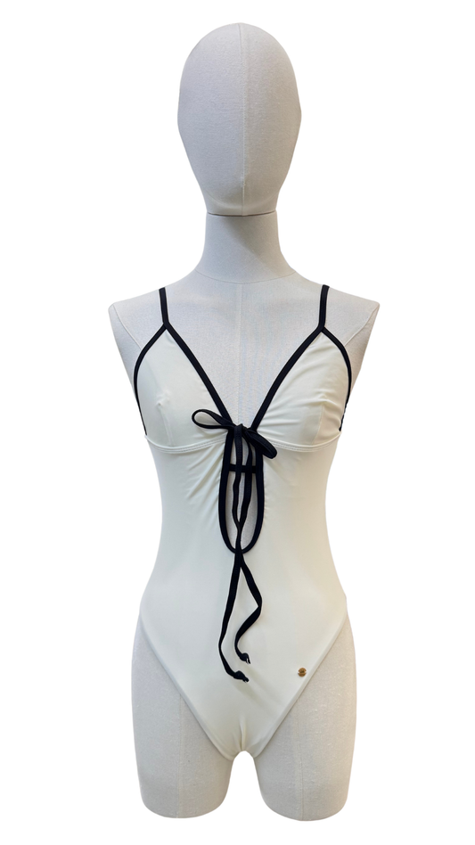 Bañador bicolor con moño