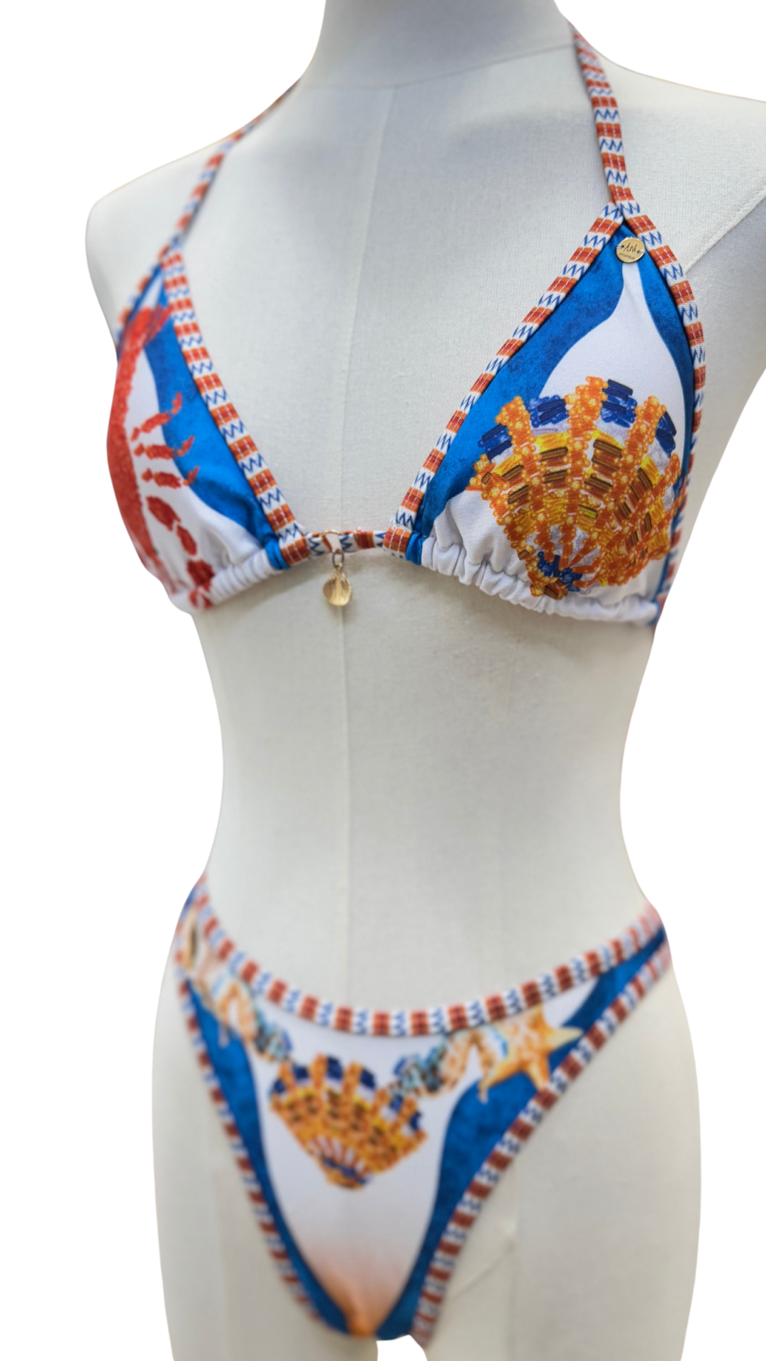Set bikini estampado marino de tanga
