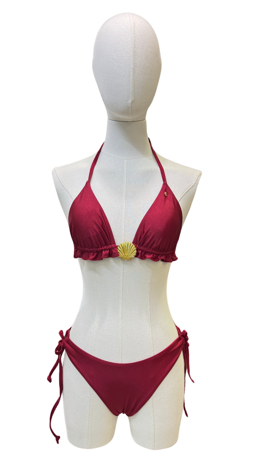 Set bikini con concha dorada