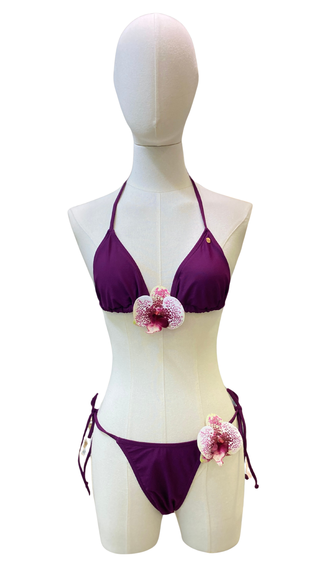 Set bikini completamente ajustable con orquídeas