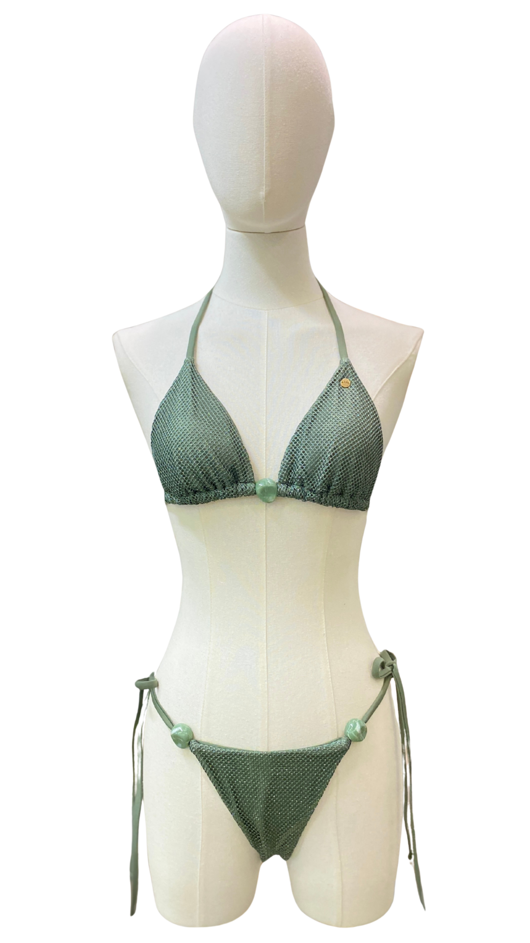 Set bikini de red brillante completamente ajustable