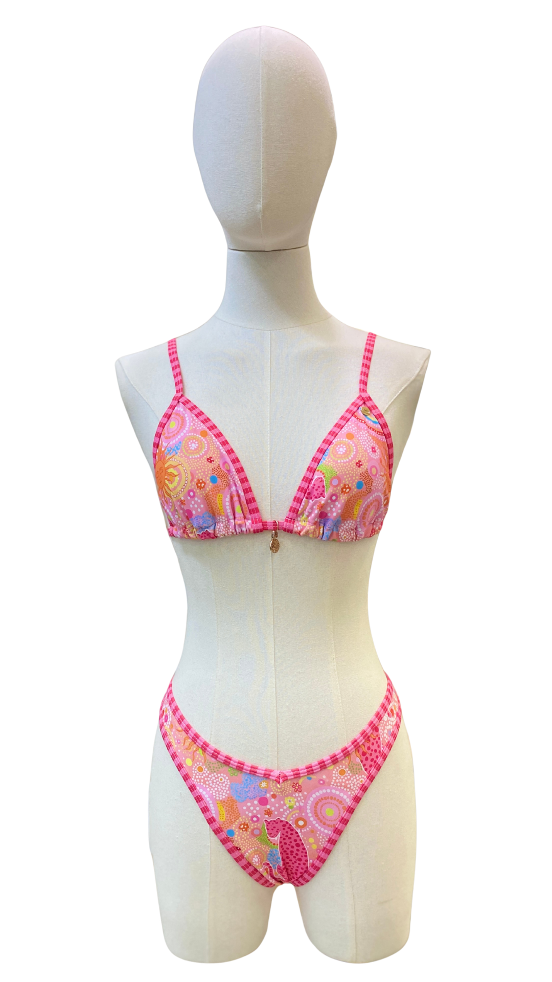 Set bikini de tanga doble vista jaguar y rayas