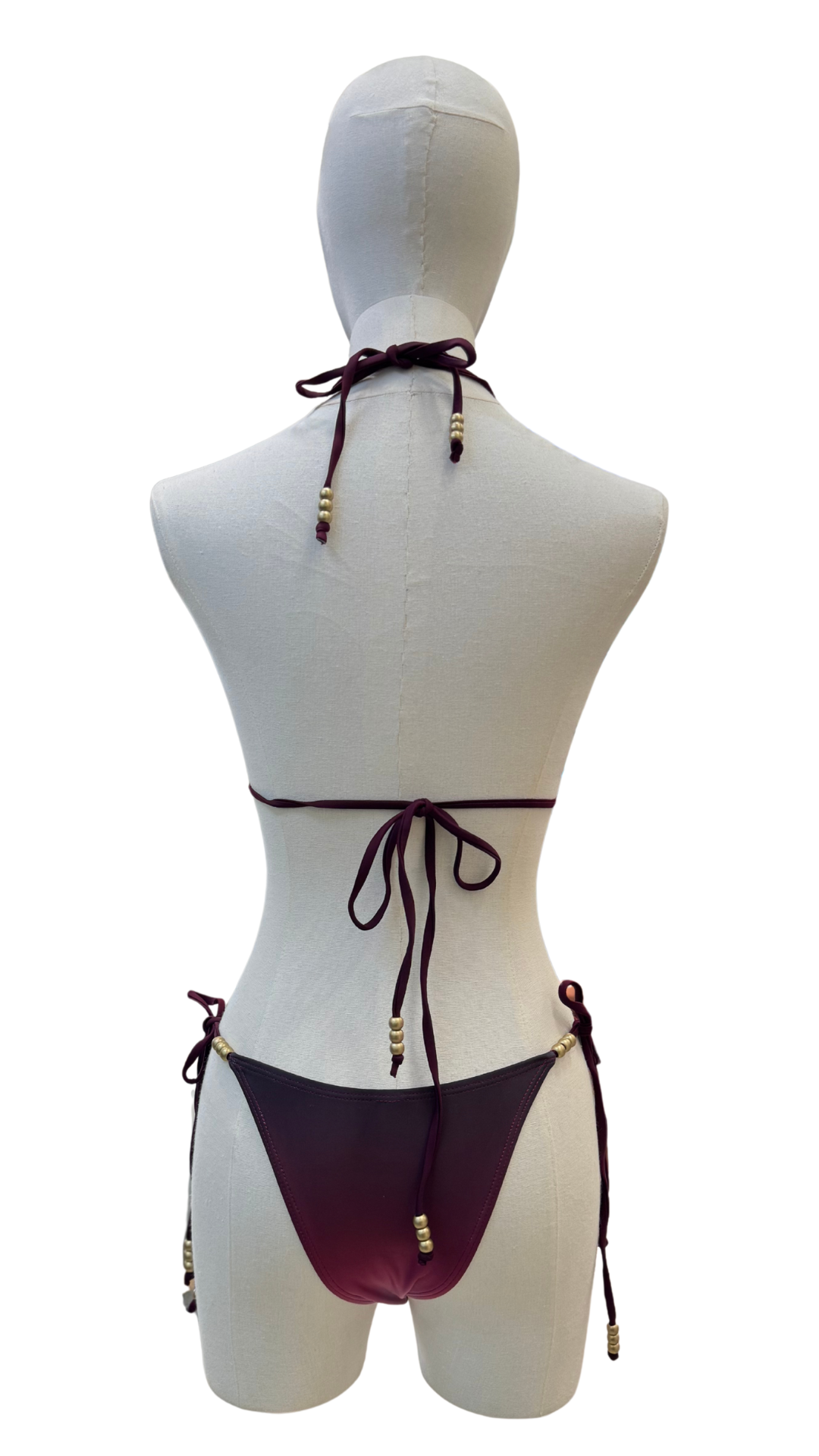 Set bikini con cuentas doradas