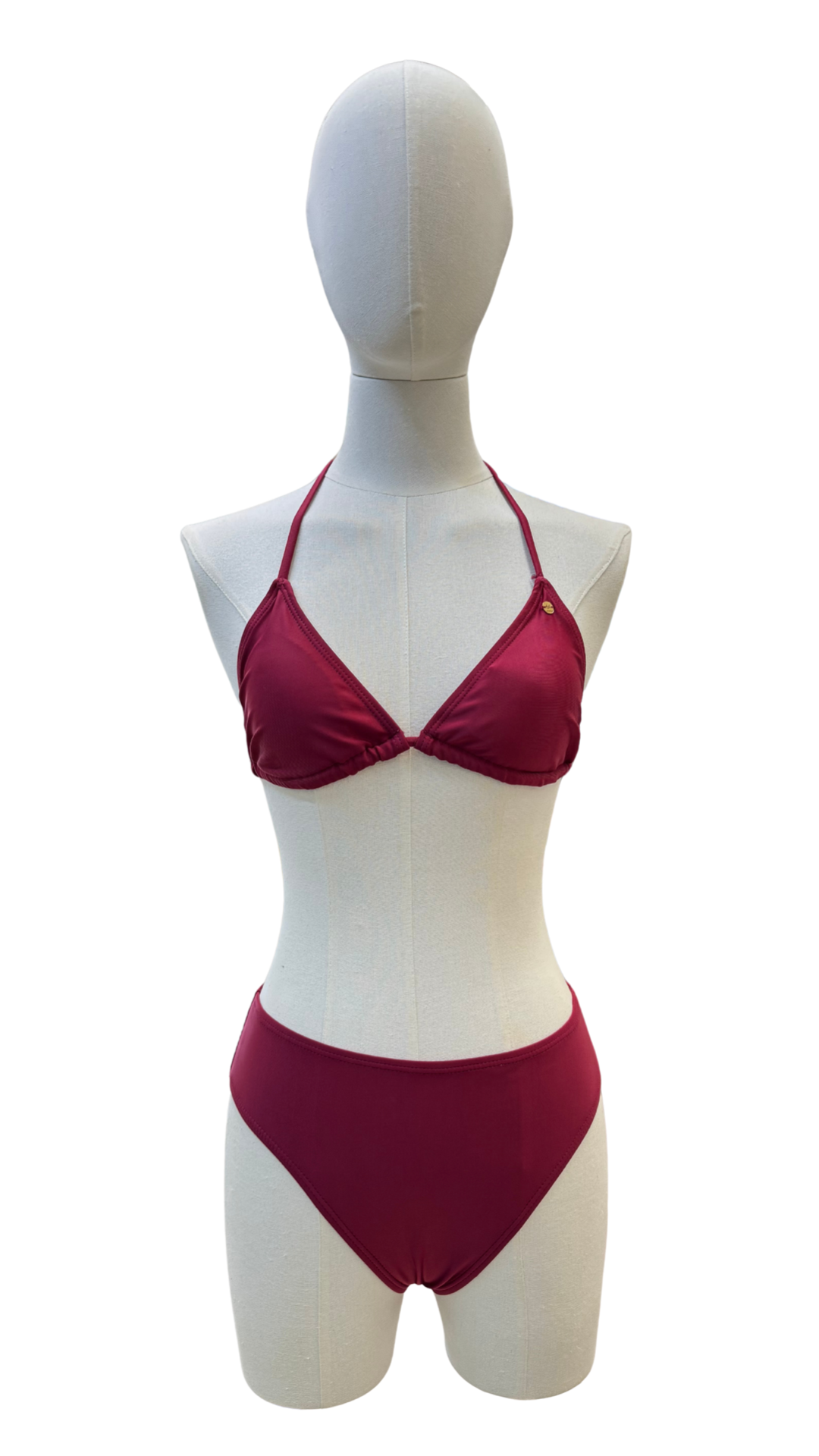 Set bikini de triángulo de tiro alto + pareo corto