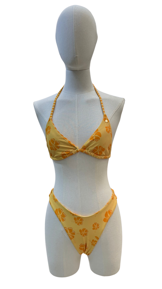 Set bikini doble vista tropical y rayas