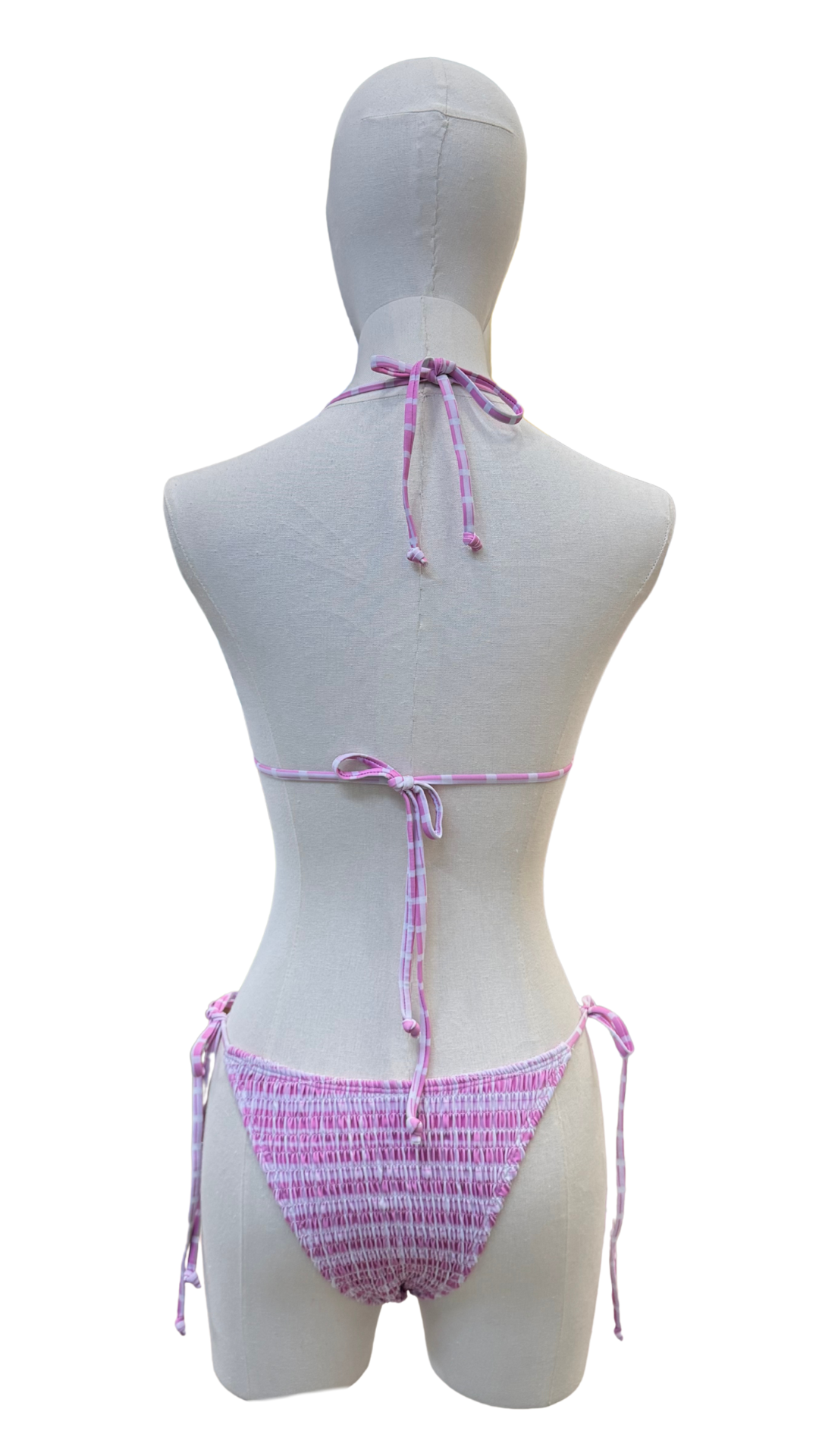 Set bikini ajustable de tela fruncida