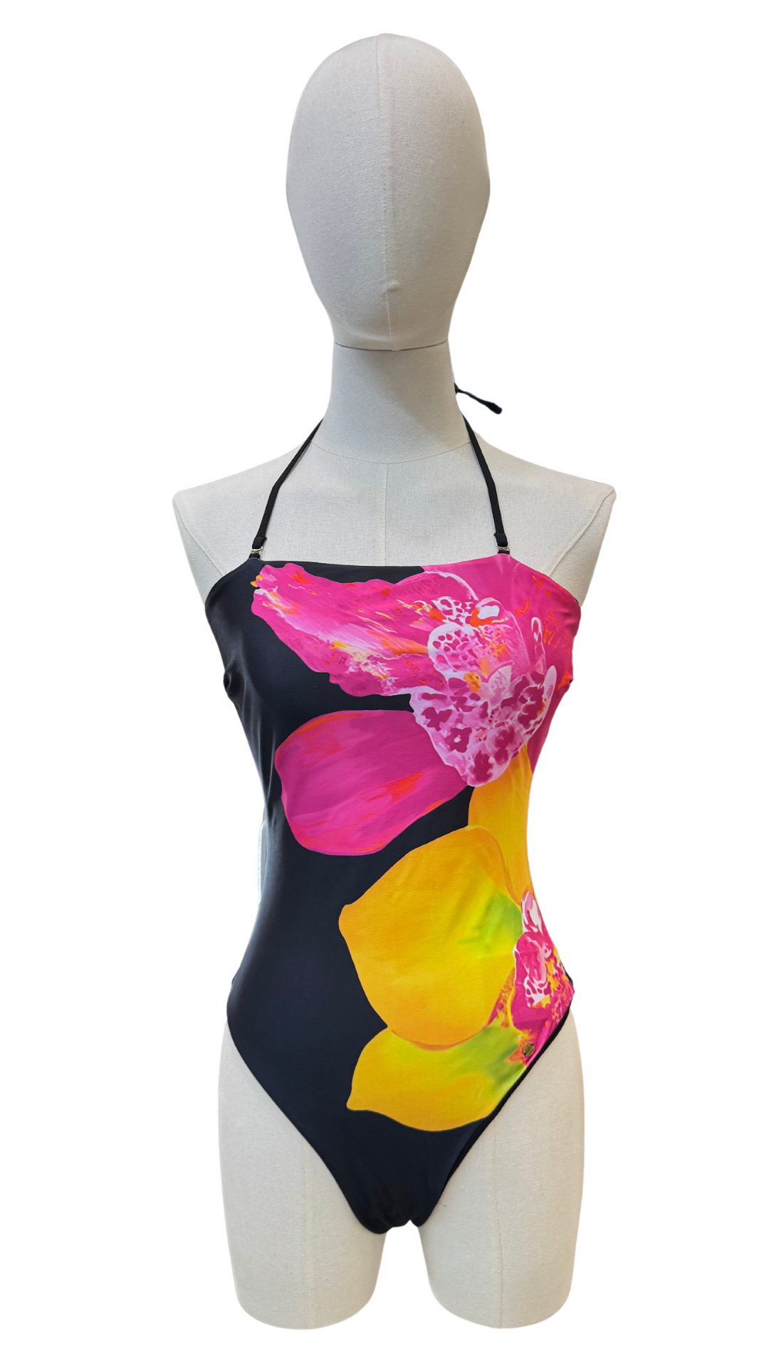 Bañador strapless orquídeas + pareo largo
