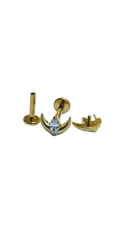 Piercing media luna de titanio