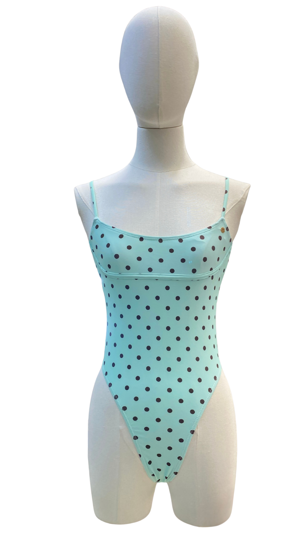 Bañador menta polka dots