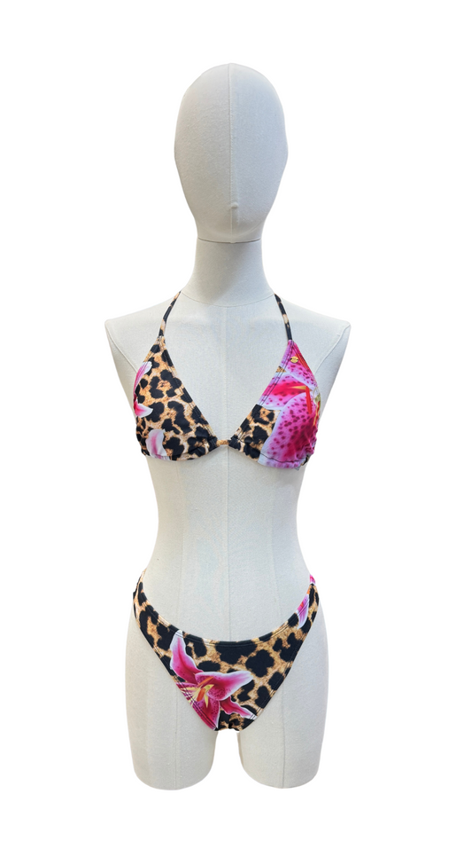 Set bikini estampado animal print tropical