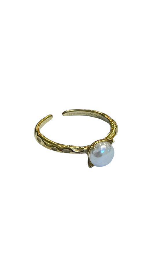 Anillo solitario con perla